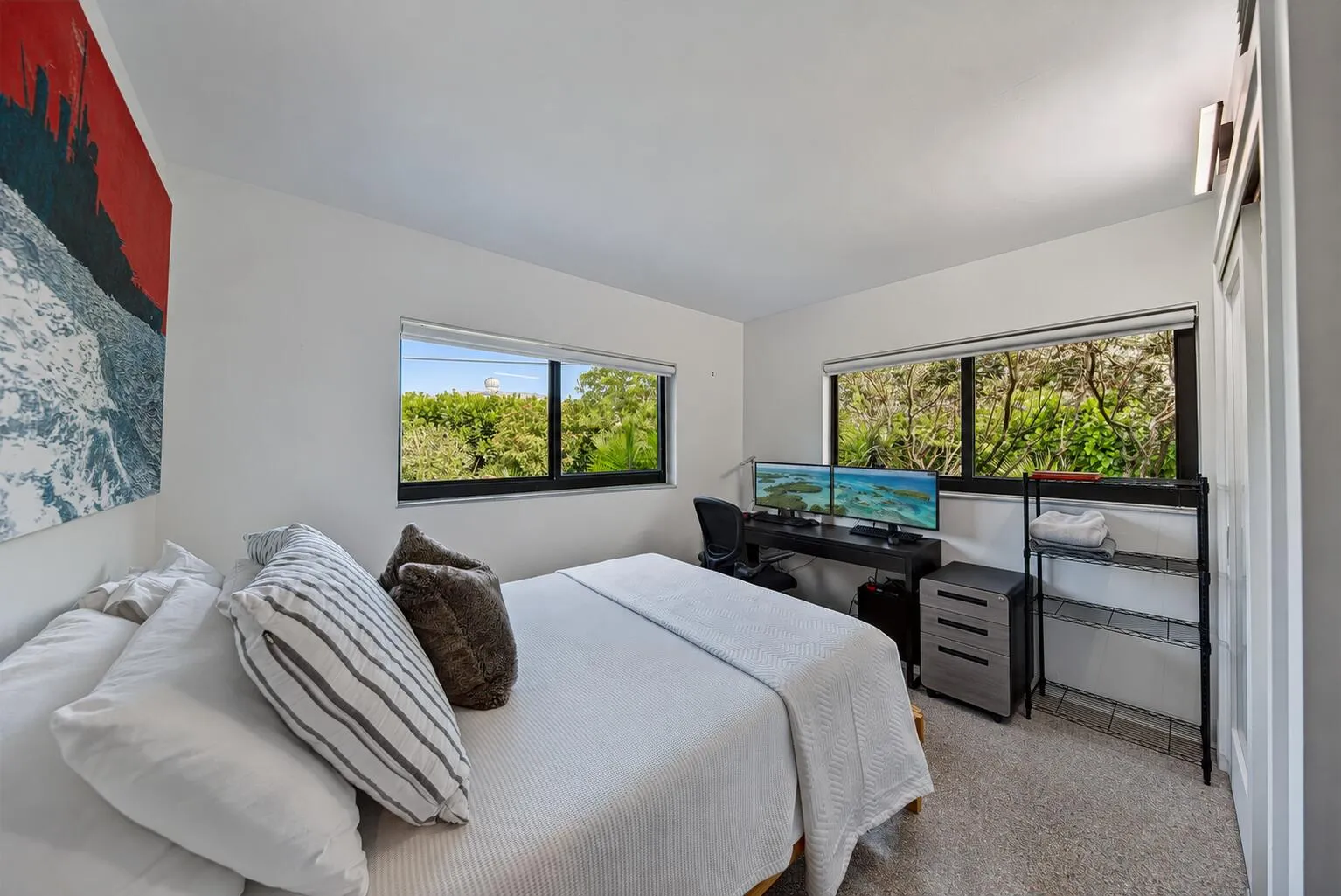 Large Bedroom with room for storage and work space