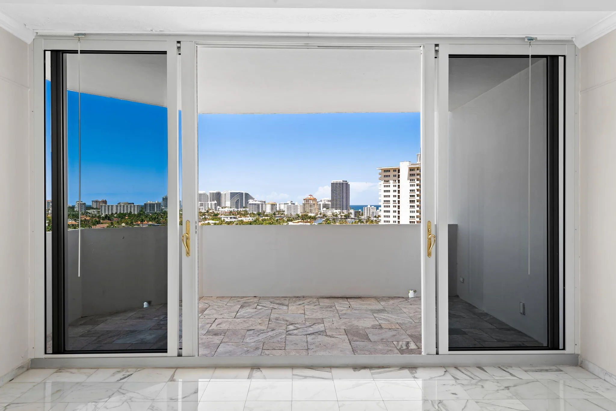 view of balcony off living room