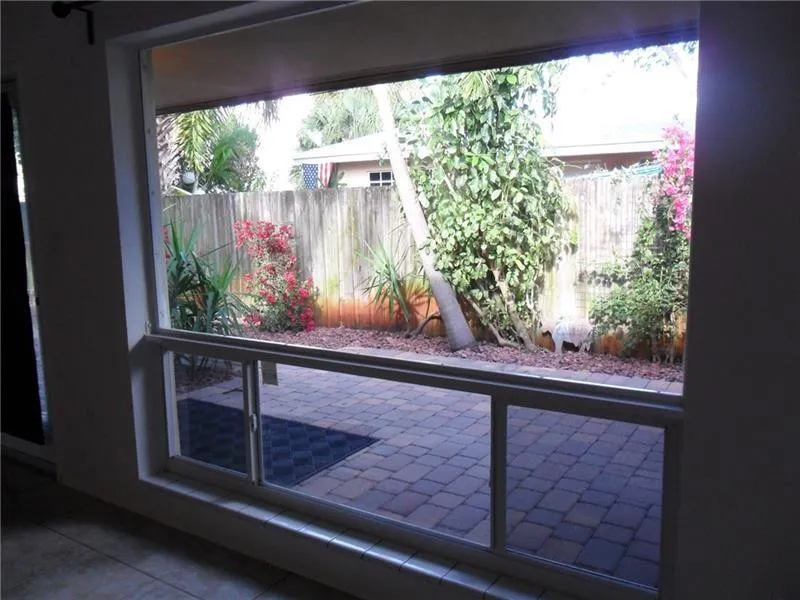 View from window to you private, fenced patio.