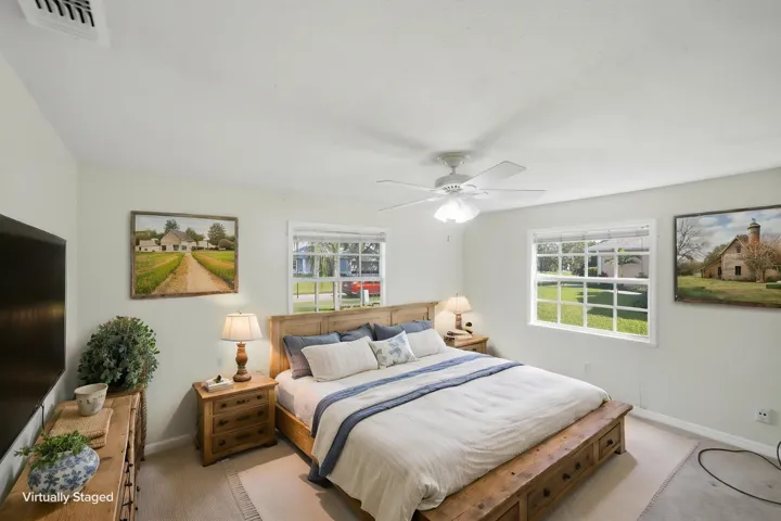 primary bed virtual staged.