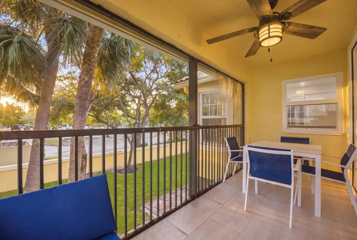 Covered Screened-in patio with fan