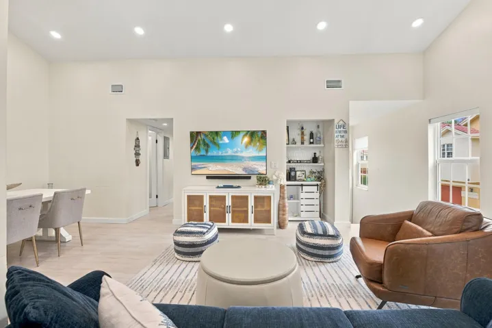 Living room with dry bar