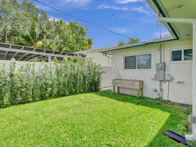 private lawn & gardening area off the rear patio