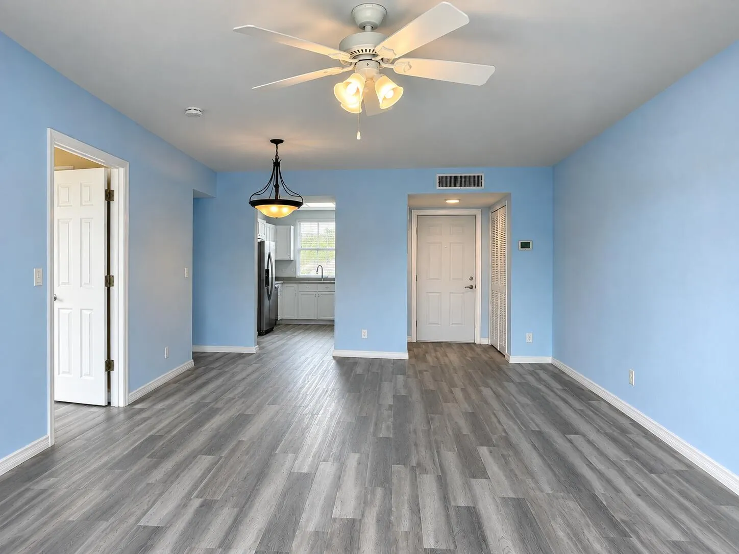 Living room, entrance and kitchen