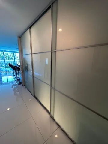 Frosted doors slides open and close