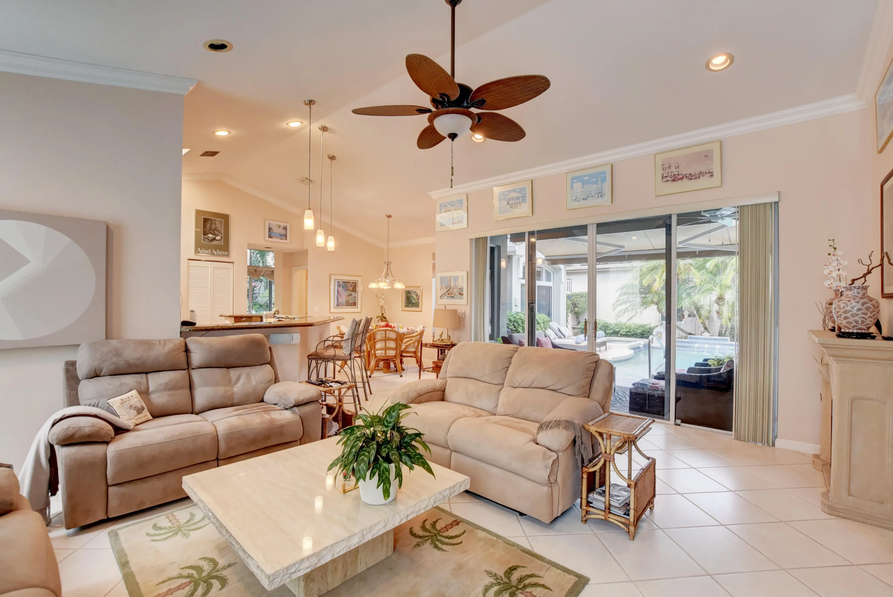 Family room to courtyard view