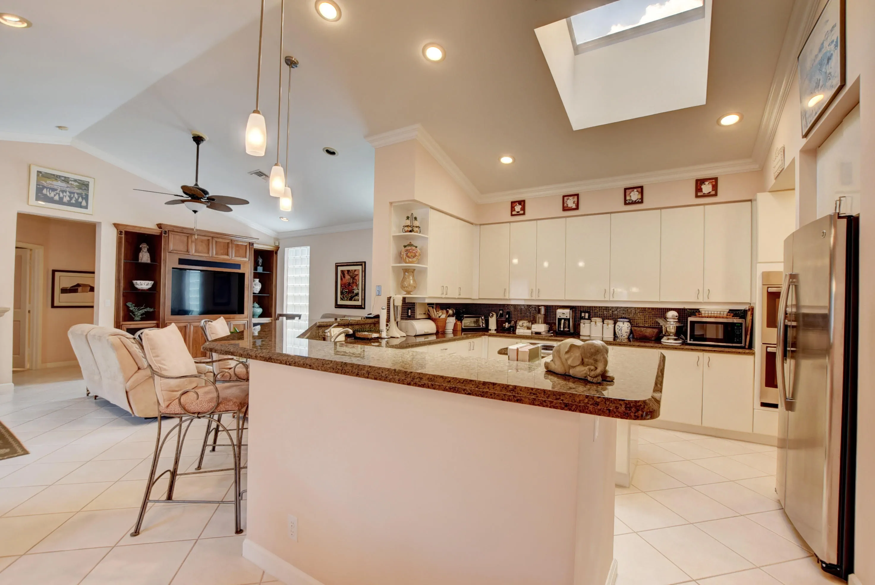 Kitchen with granite countertops
