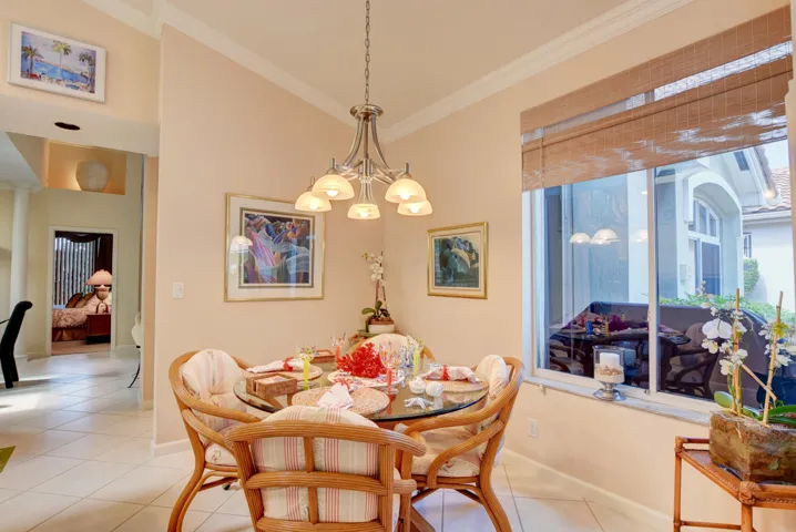Eat in kitchen to courtyard pool view