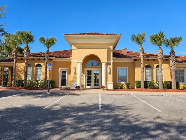 Exterior view of the Tierra Del Sol community clubhouse.