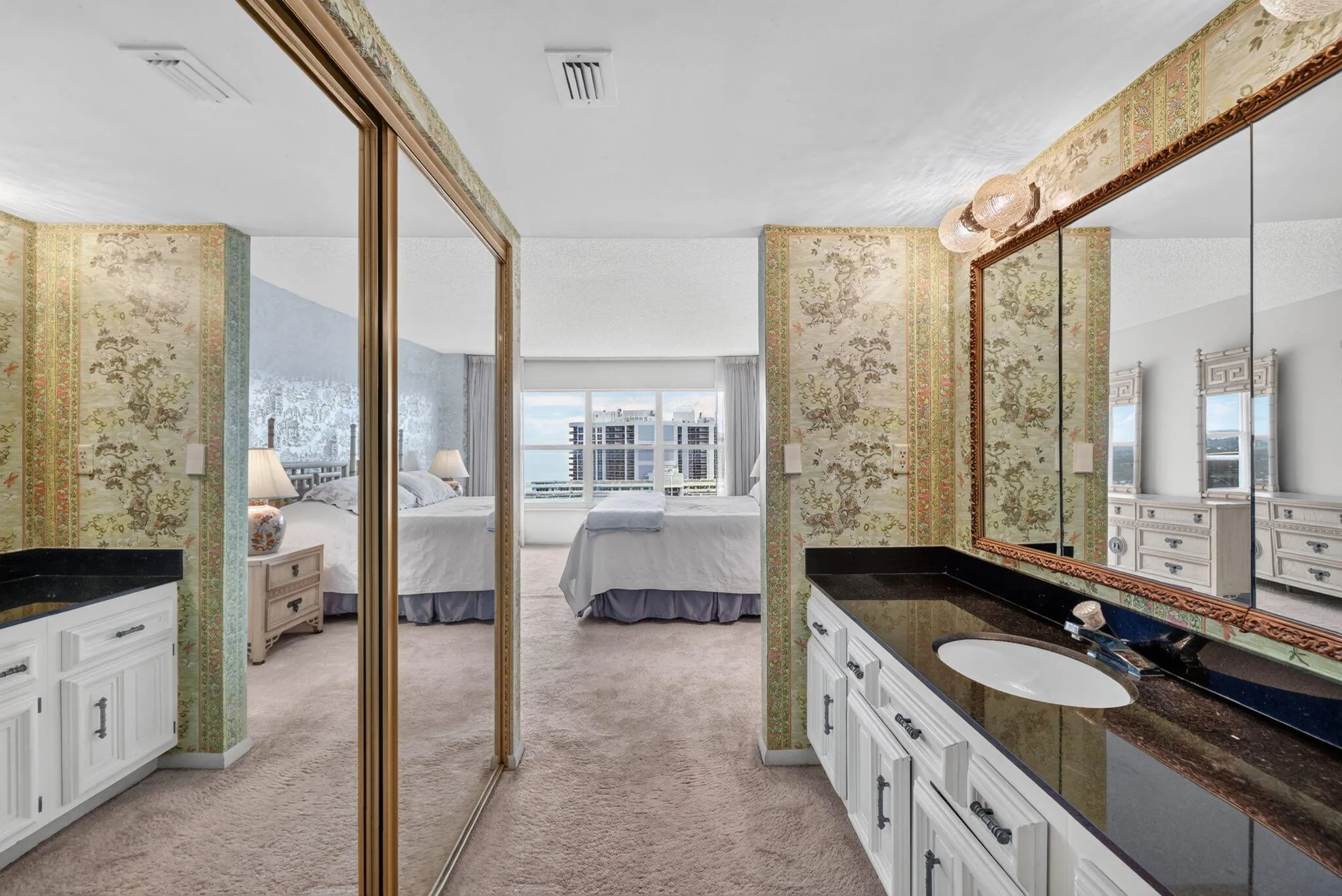 Walk in closet and additional dual closet in master bathroom