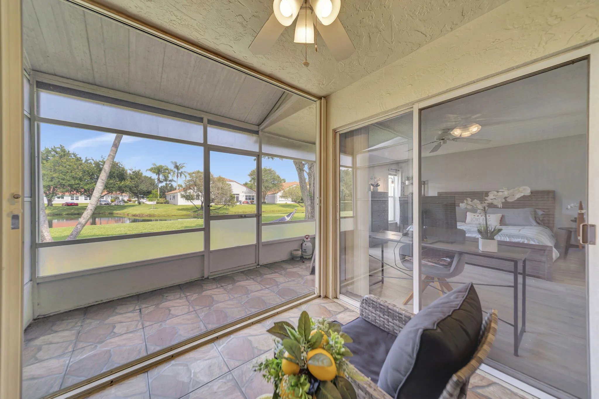 Screened in covered patio