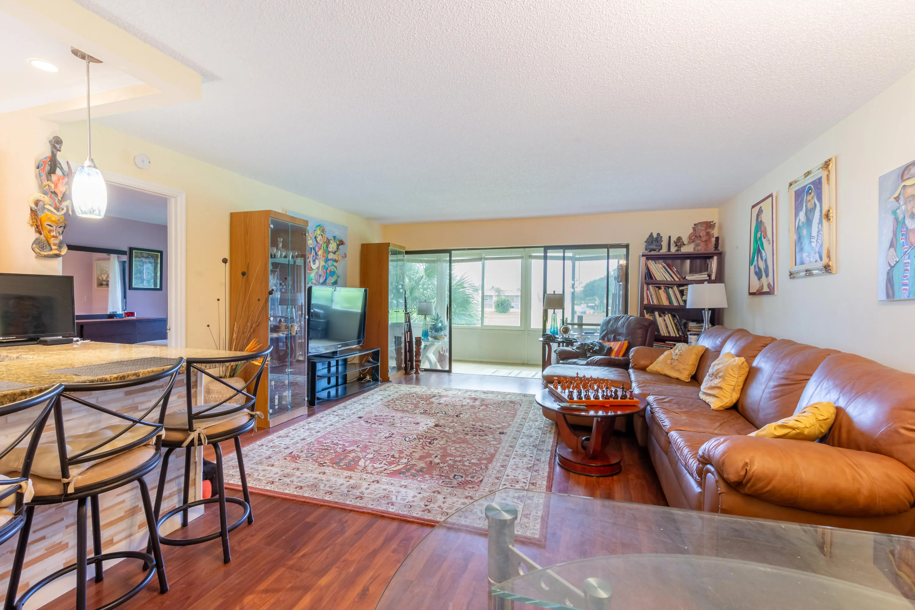 Living room overlooking the golf course
