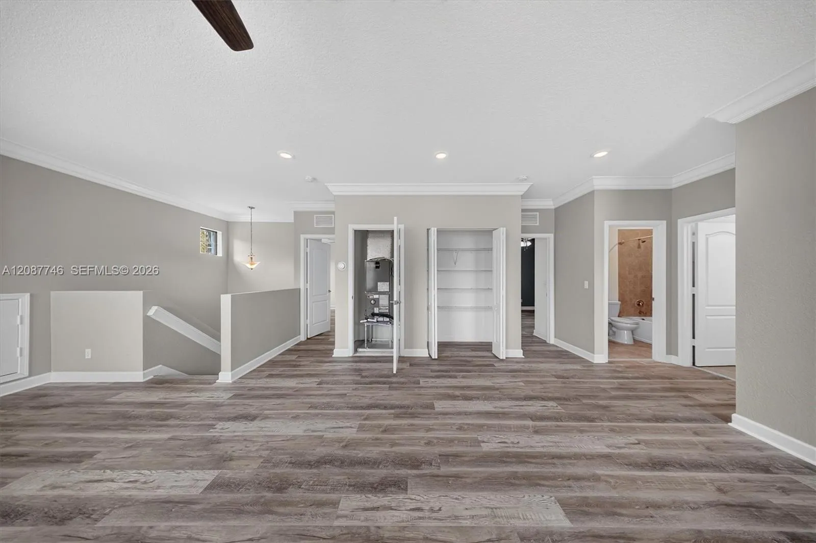 upstairs
