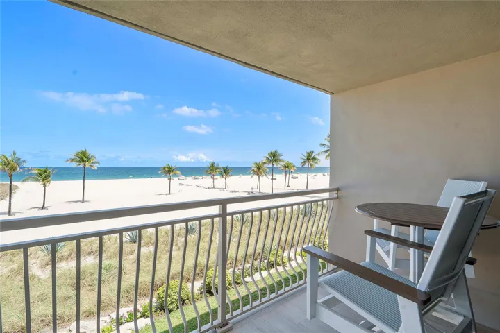 Private oceanfront balcony