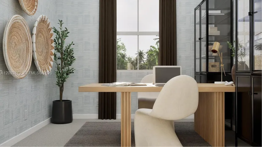 This bedroom enjoys plenty of natural light on sunny days.