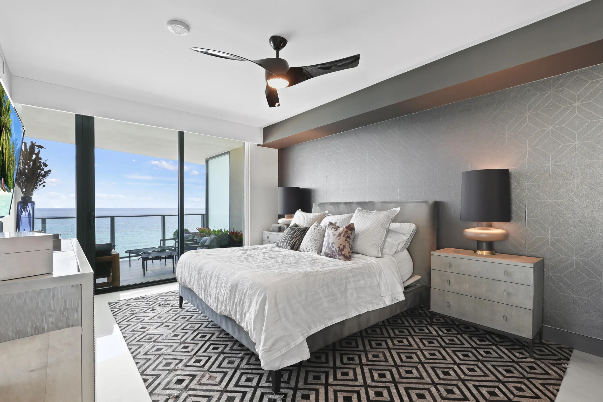 The primary suite is nothing short of spectacular, blending custom finishes and seamless automation with a sumptuous ensuite bathroom designed to feel like a private retreat.