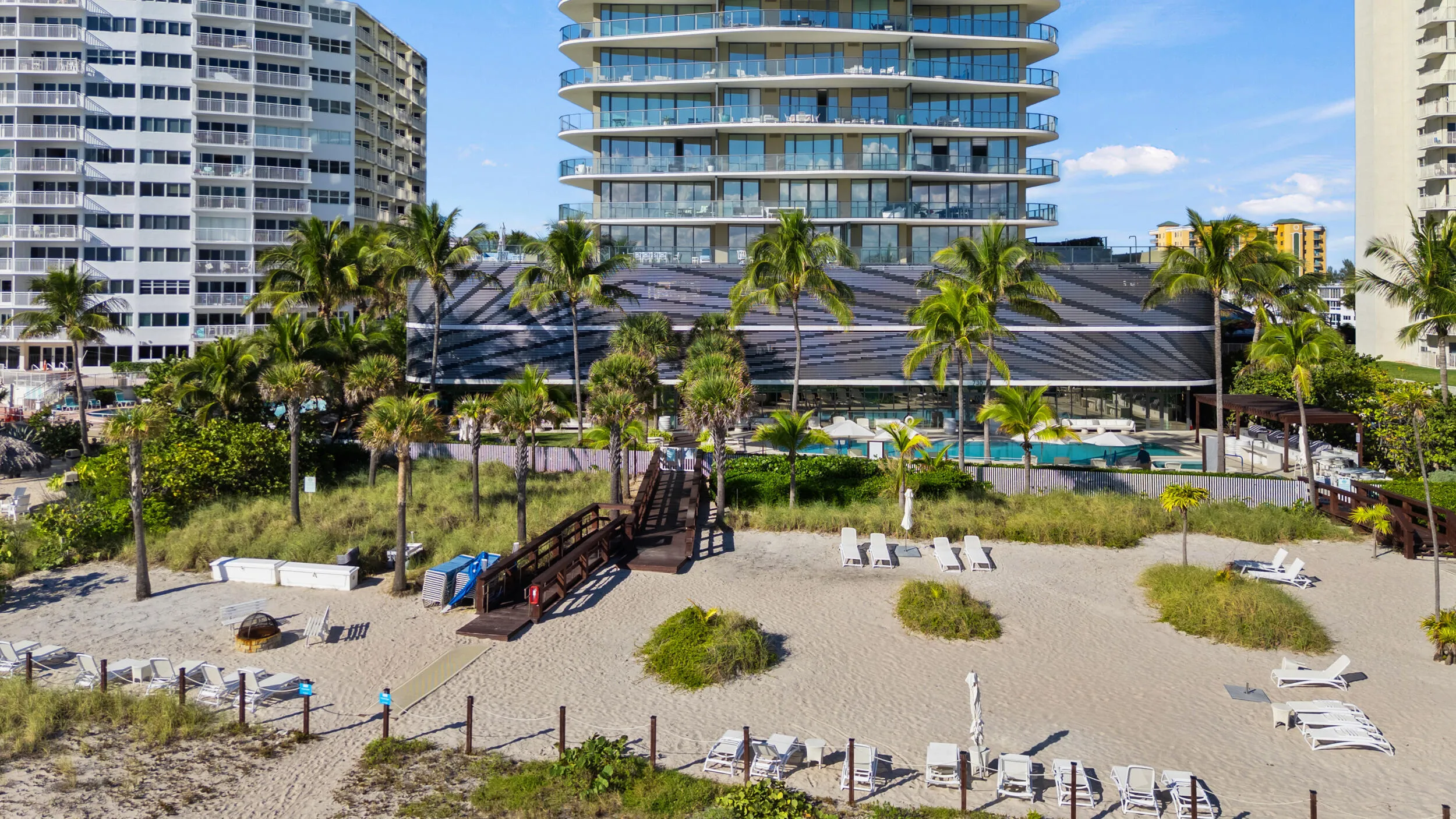 Sabbia Beach is a flagship luxury condominium positioned directly on the sand and an unmistakable presence on the Pompano Beach skyline. Offering 200 feet of shoreline and 30,000 square feet of private oceanfront grounds, residents and guests enjoy a private beach, resort-style pool, oceanfront fitness center, elegant clubroom, business center, valet parking, 24-hour security and an unmatched oceanfront lifestyle.