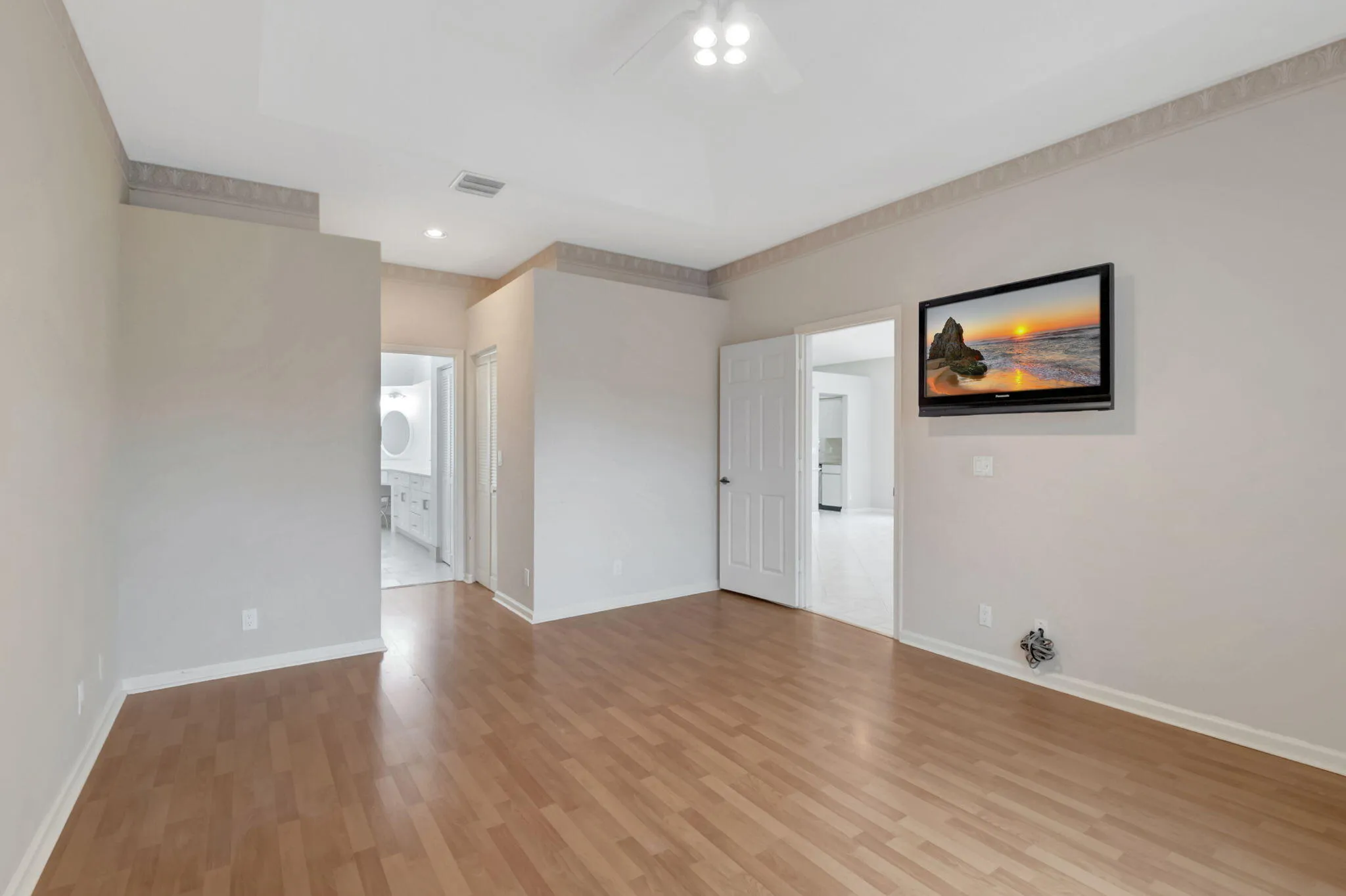 Primary bedroom with lake view
