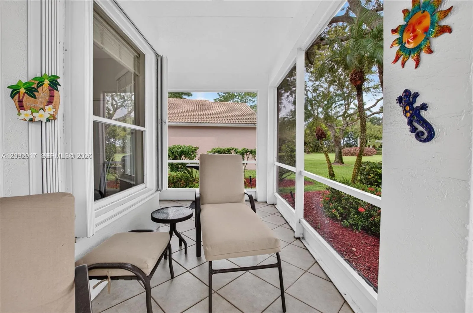 Expansive screened-in patio.