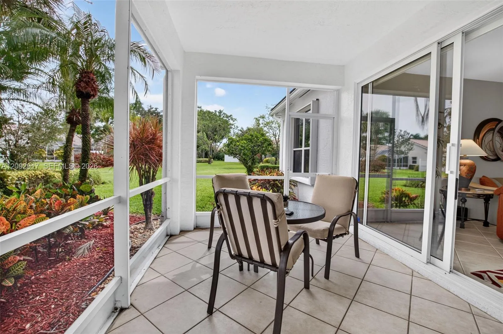 Expansive screened-in patio.