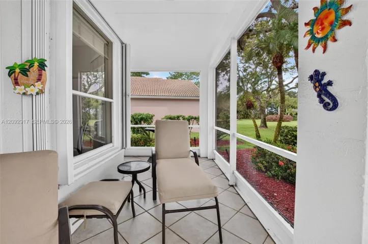 Expansive screened-in patio.
