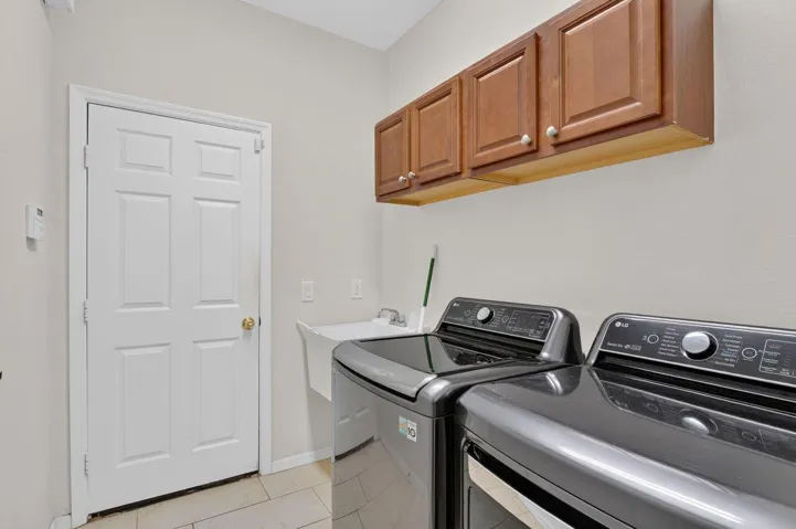 Laundry area with cabinetry and a utility sink