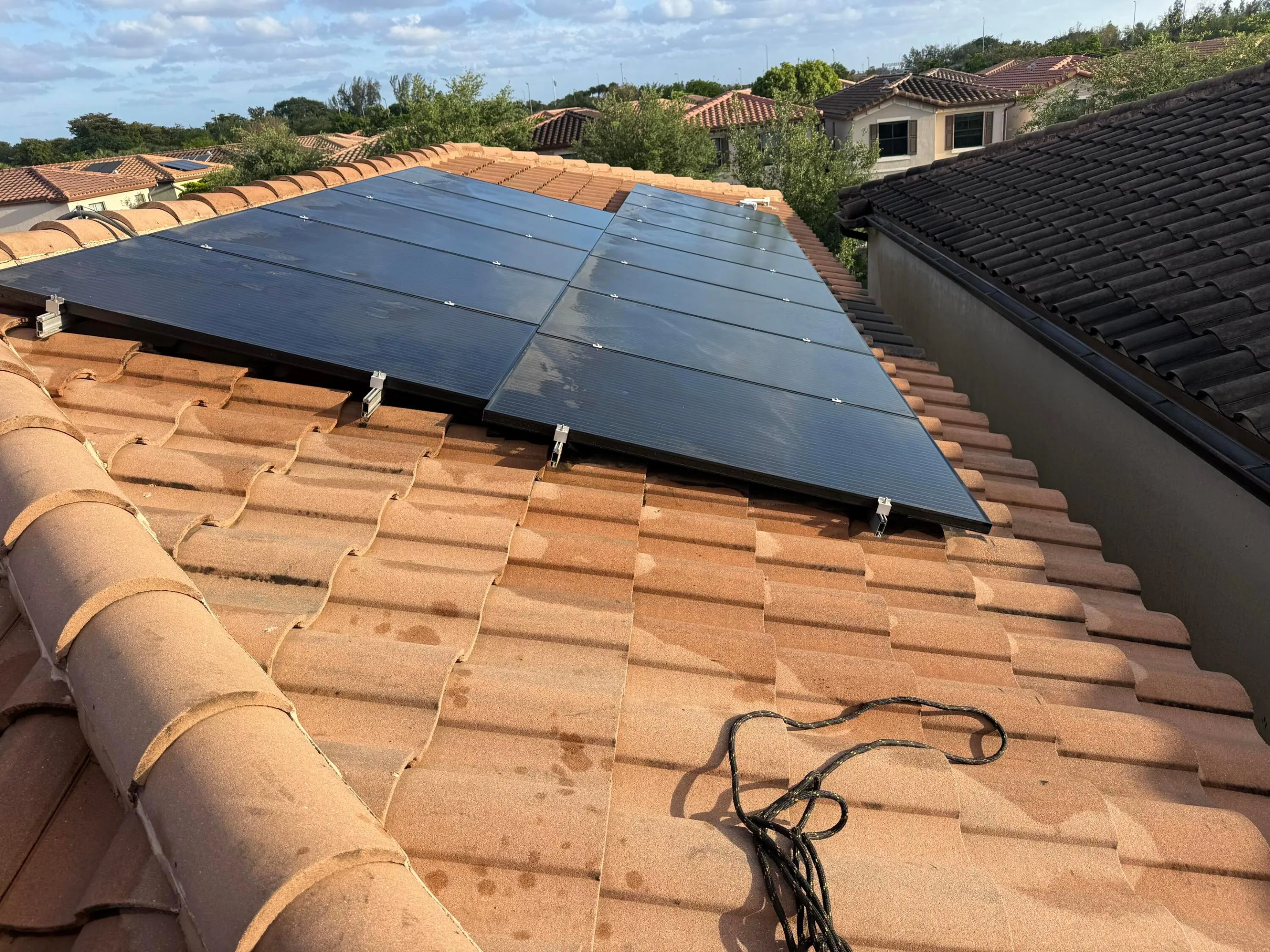 Enjoy amazing tile roof and solar panels for years. 22$ electric bills in Florida? This is real!