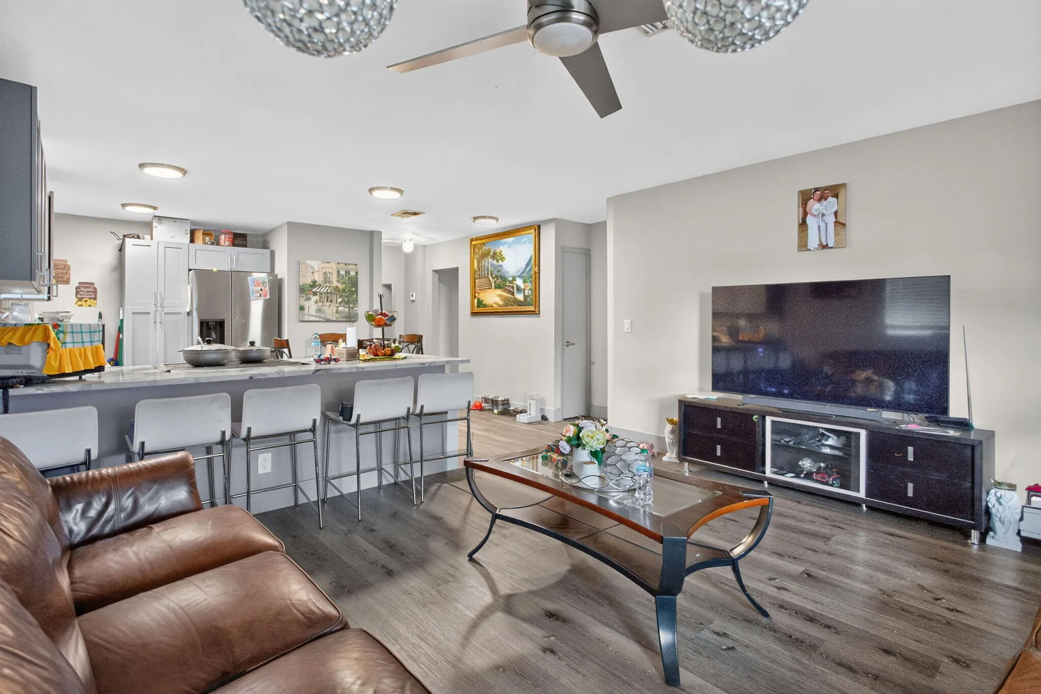 Living room and kitchen