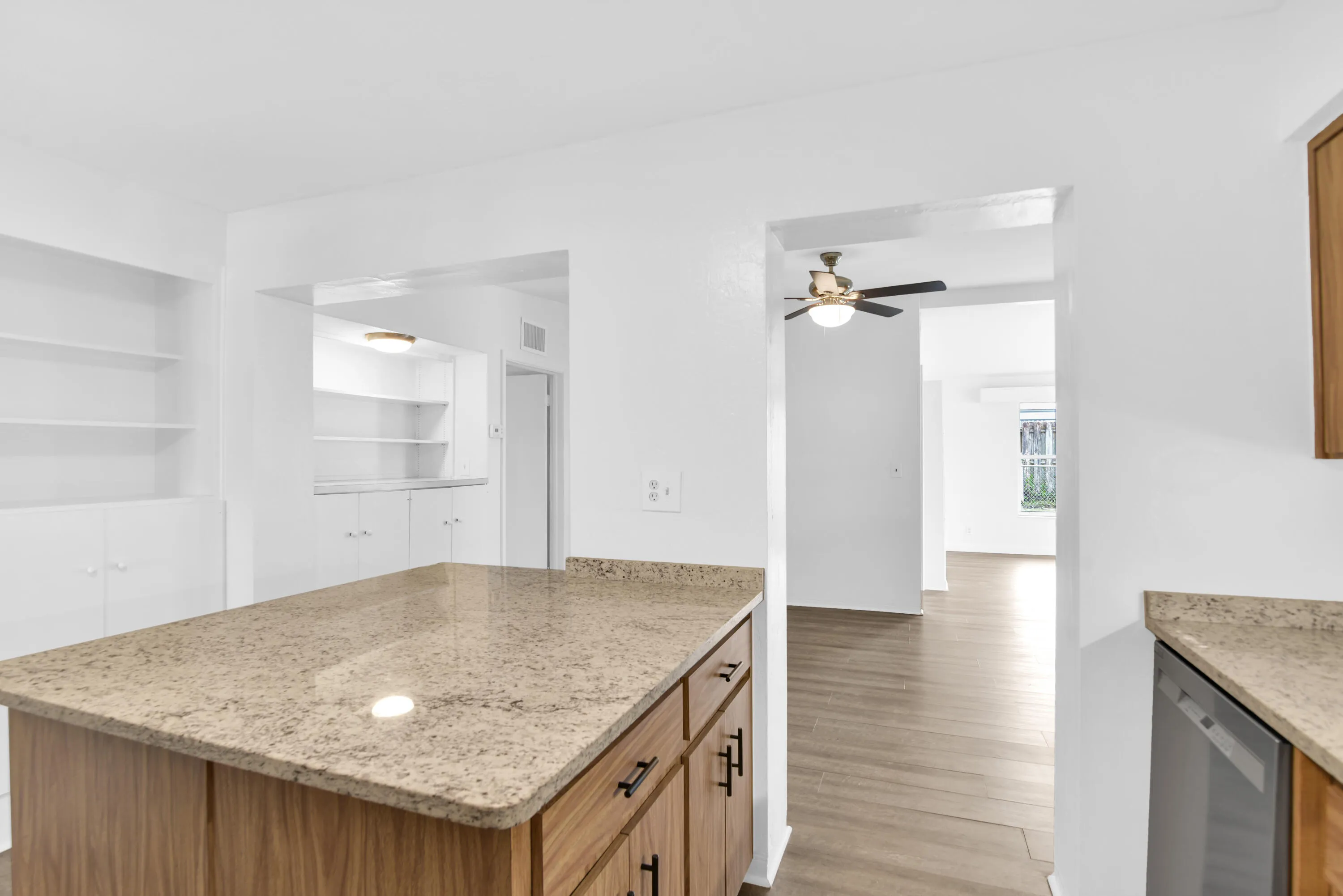 Kitchen View to Family room dining