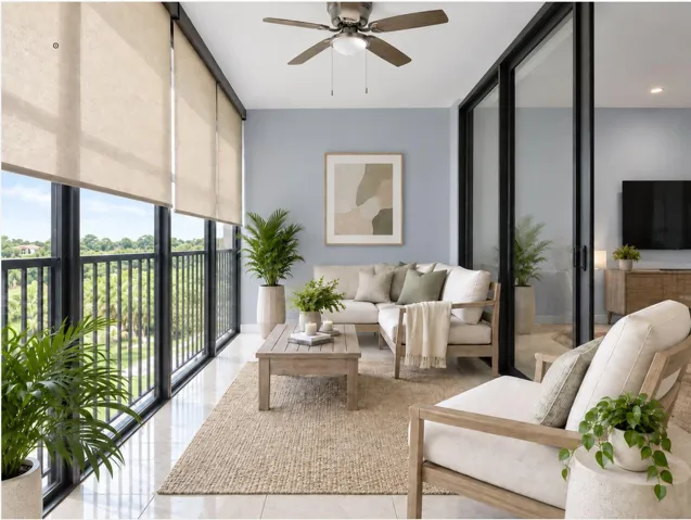 Light Blue balcony wall