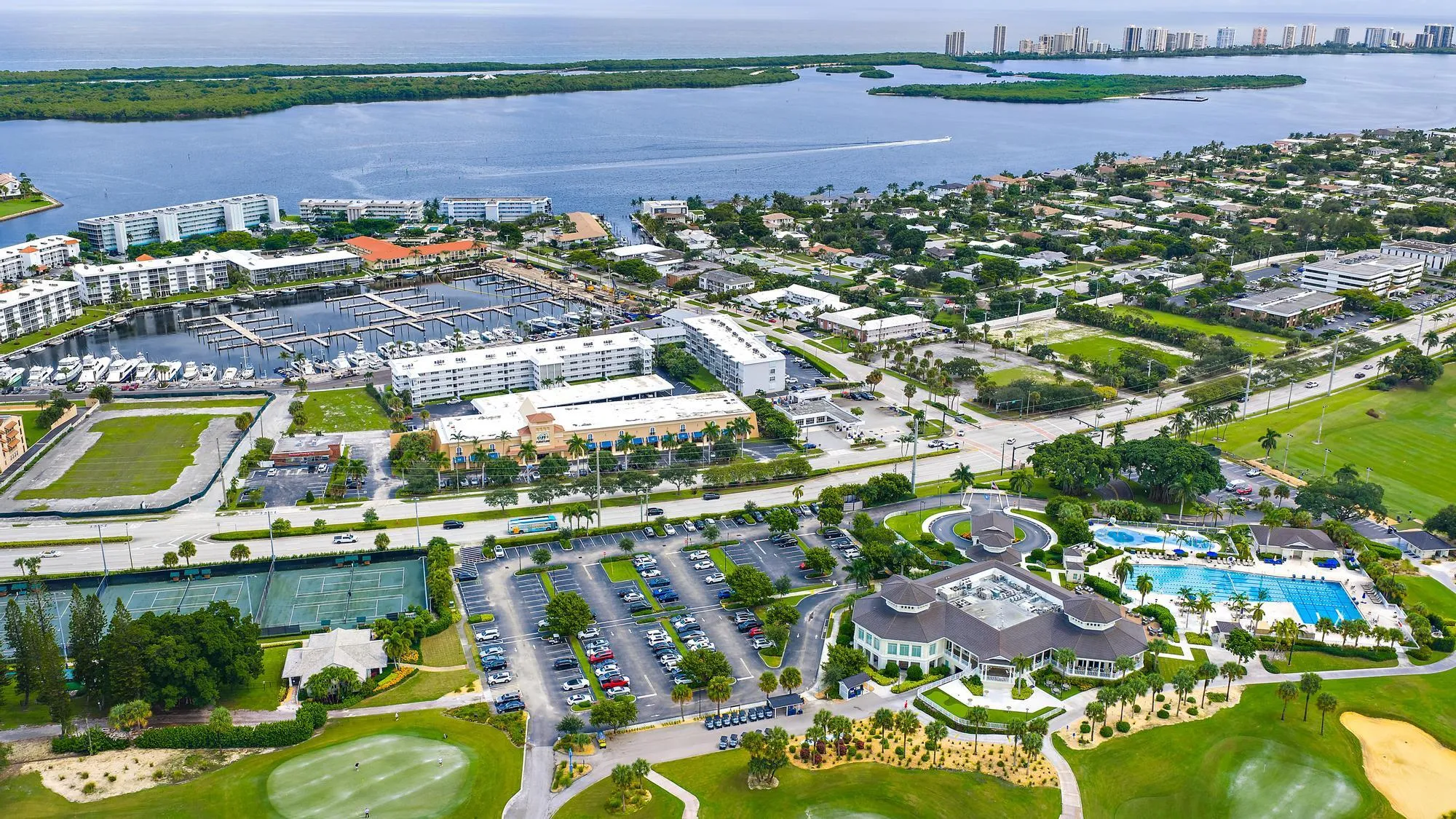 Aerial to the East-North Palm Beach Country Club Amenities