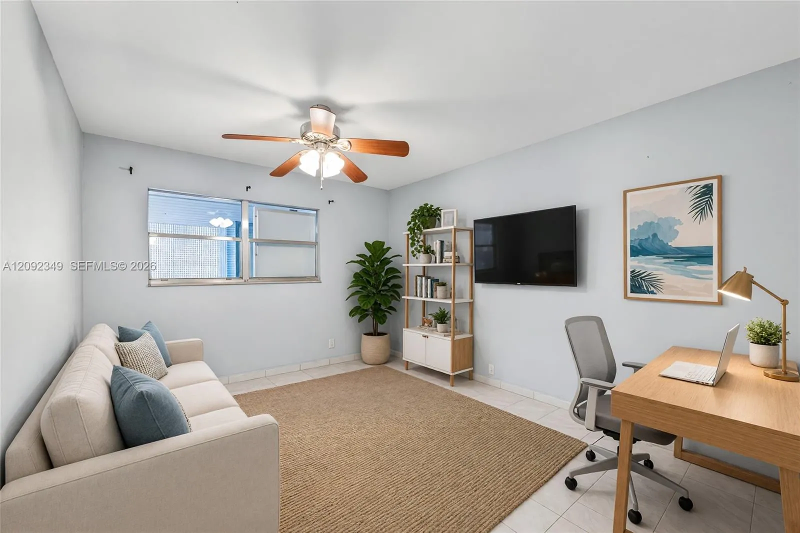 Virtual Staging Modern and upscale room offers flexibility in design and innovation for an office or additional bedroom
