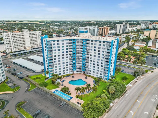Poolside and recreation on south side of the building