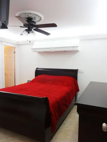 Master bedroom has head board lighting!