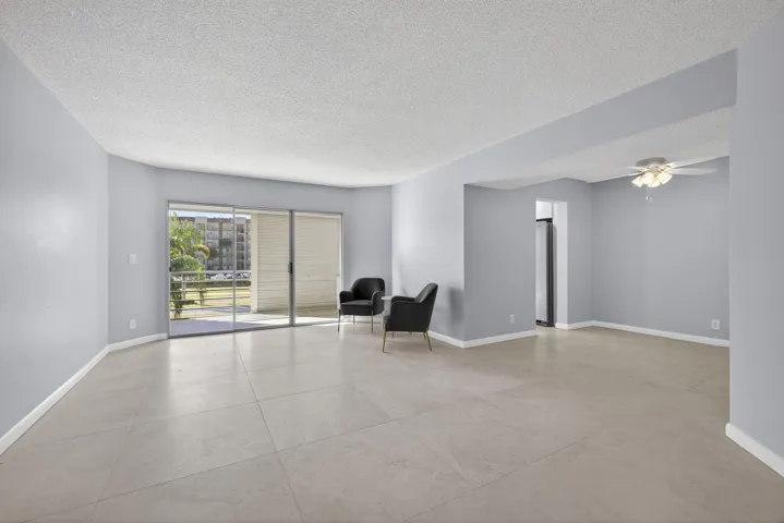 View of living room and dining room area