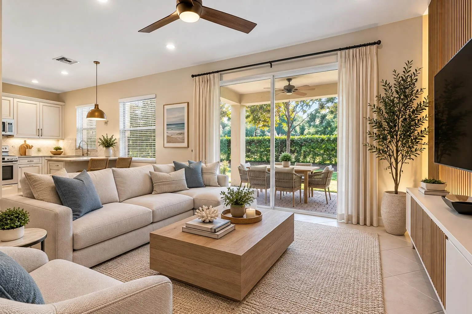 Virtually Staged Family Room