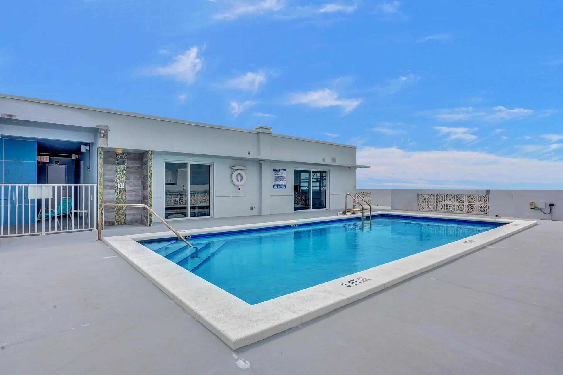 Baker new pool with shower