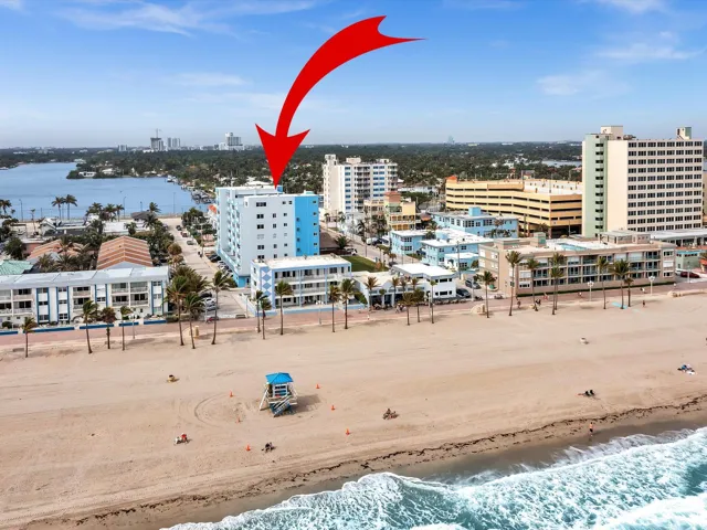 BAKER BUILDING FROM OCEAN WITH ARROW 1