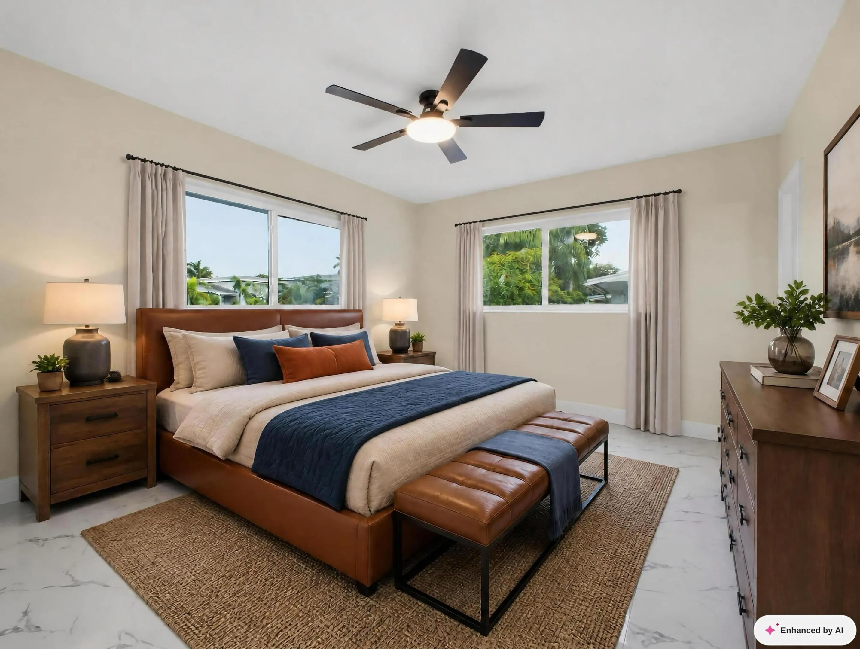 Primary Bedroom Staged