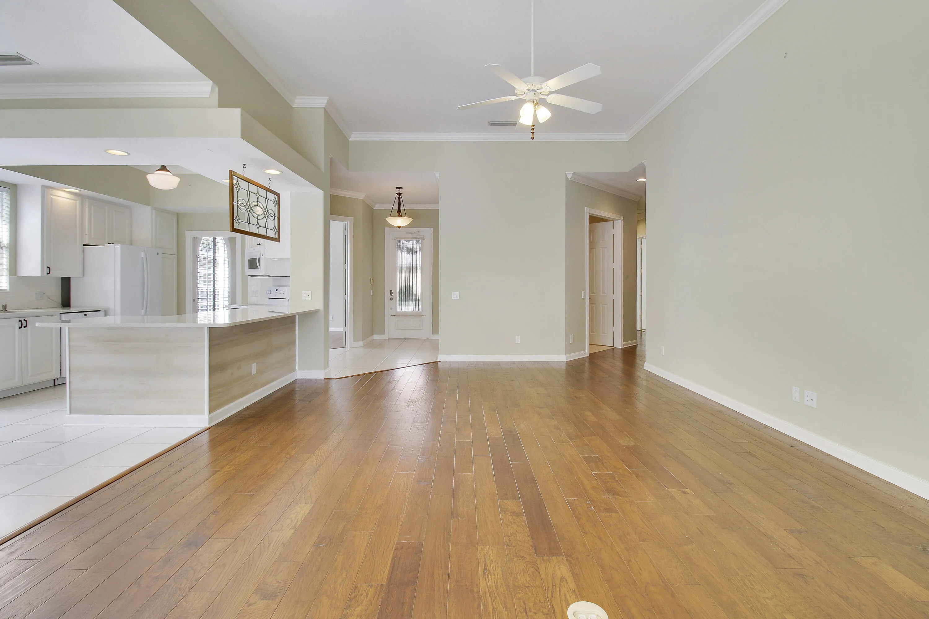 Living Area with Kitchen to Left