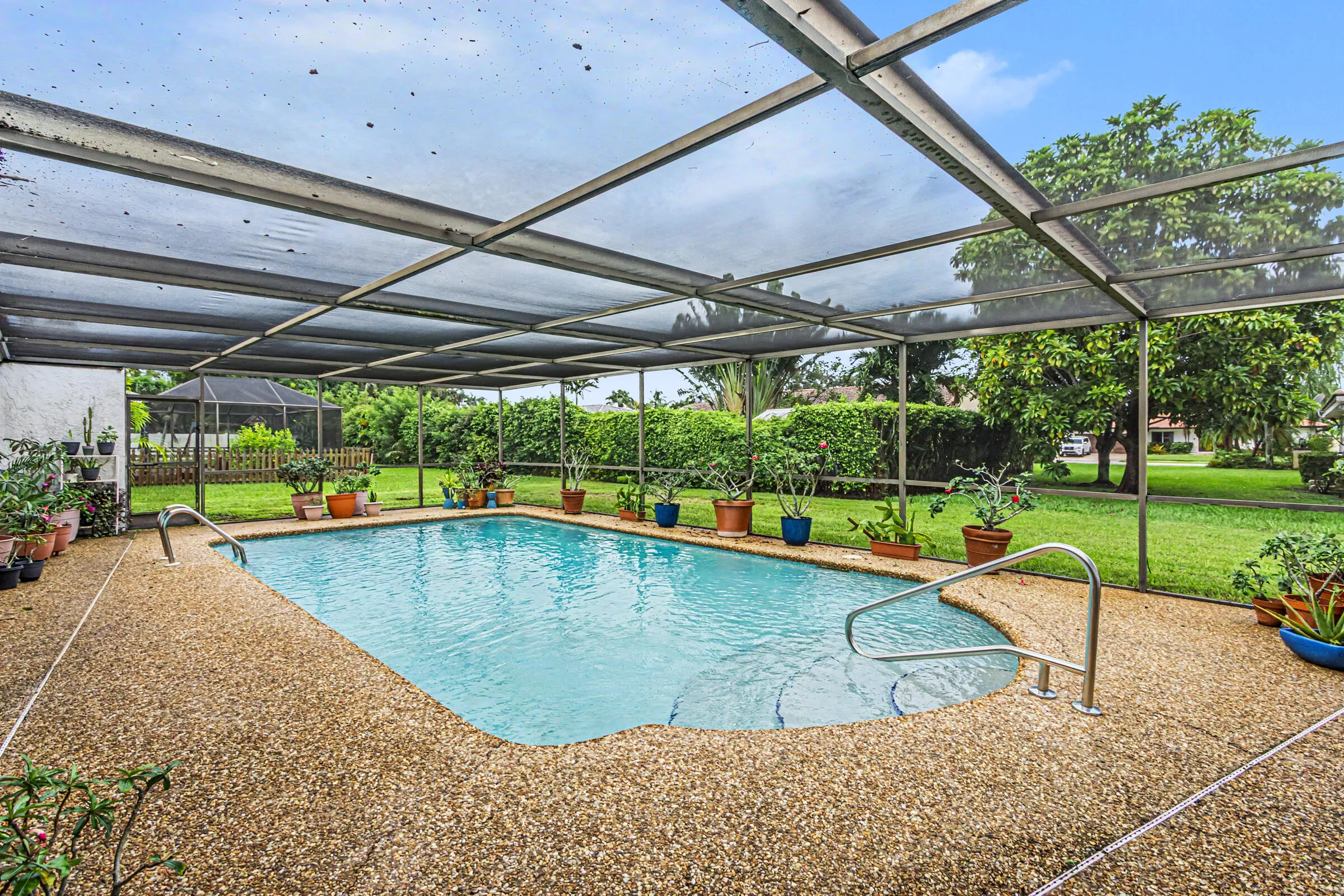 Screened pool area