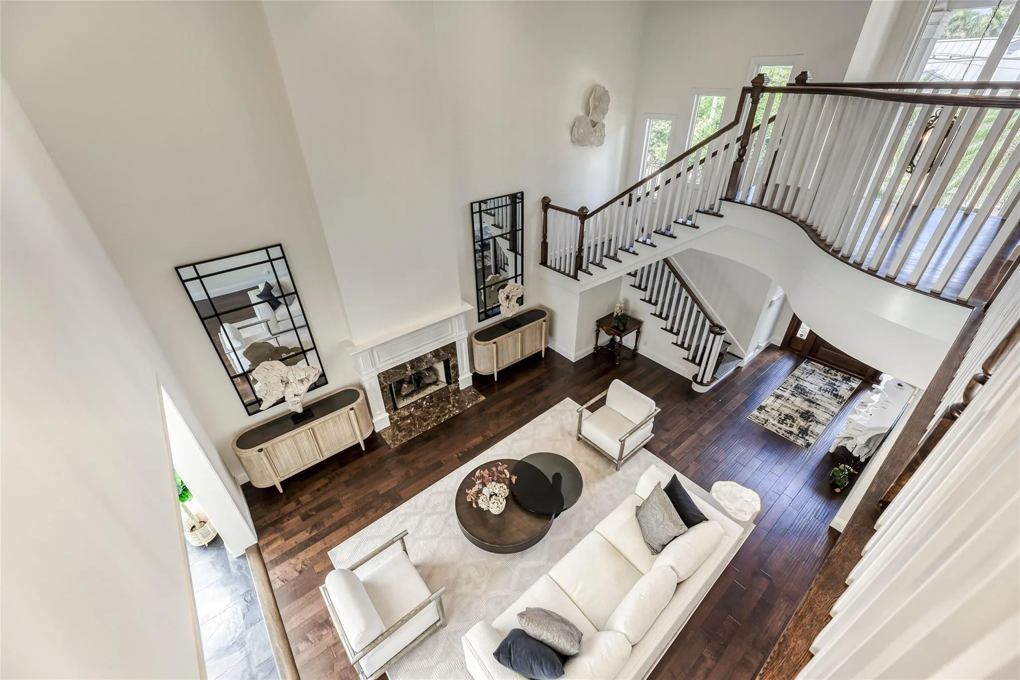 Open layout formal living room.