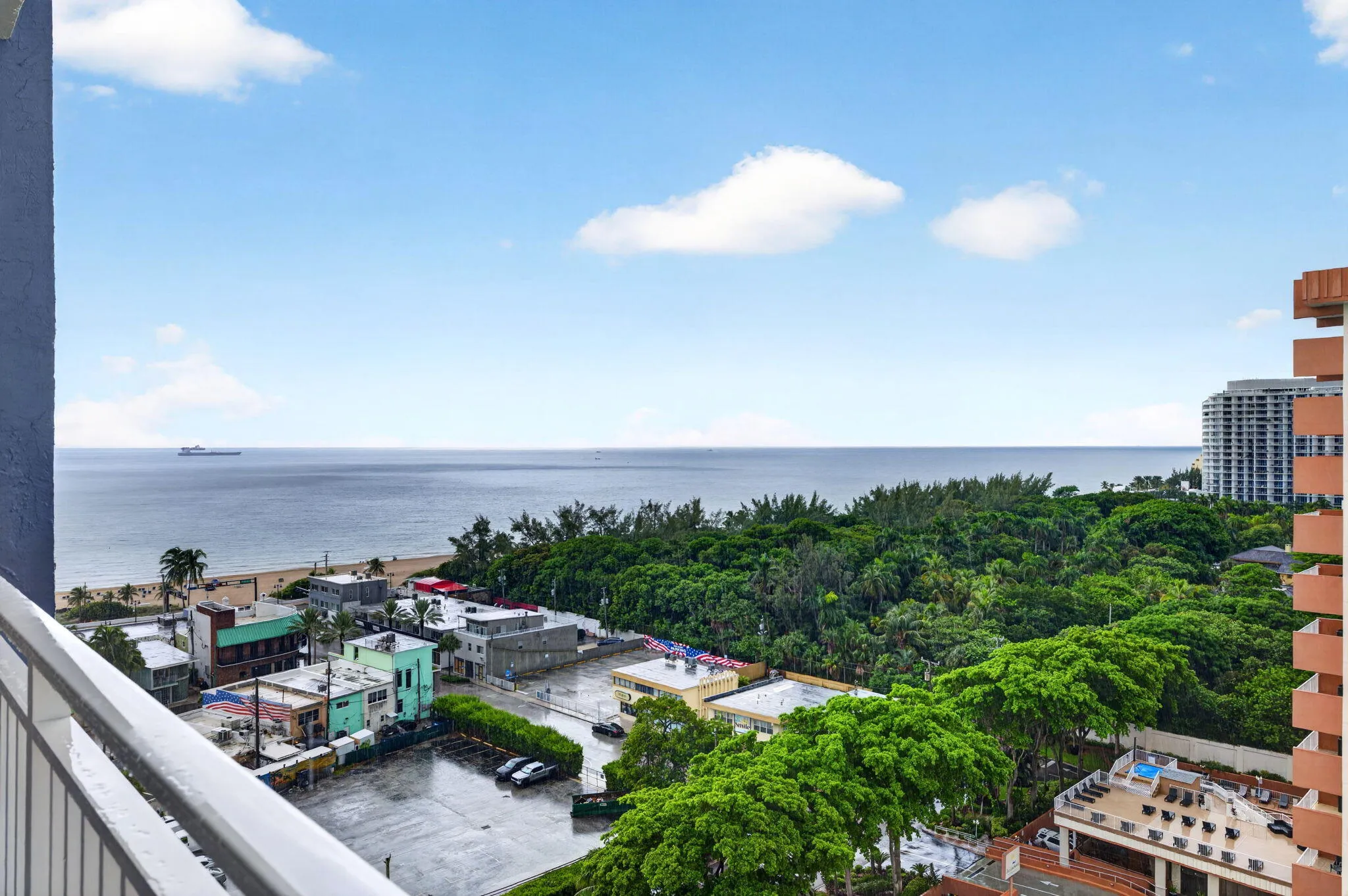 This generous sized one bedroom, one and a half bathroom offers an open living/dining concept featuring Southeast Ocean Views from the Livingroom and private balcony.