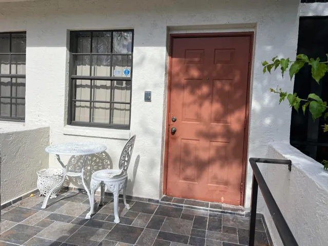 Patio area outside front door