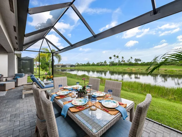 Lanai with private long lake view