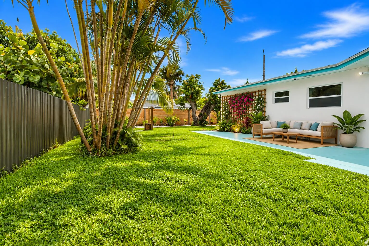 staged side yard