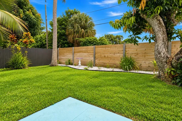 Private back yard on double lot