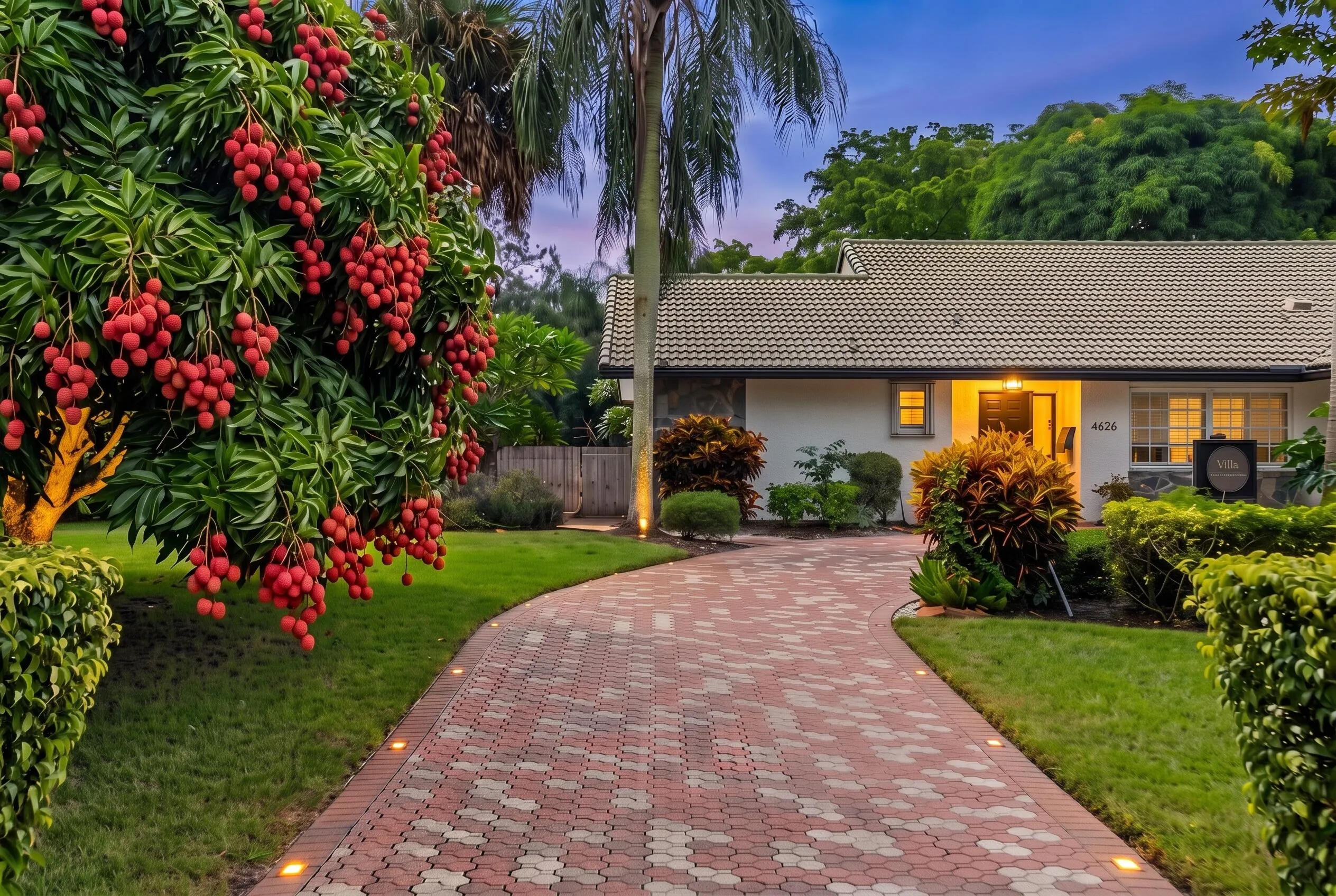 4526 St Andrews - driveway twilight