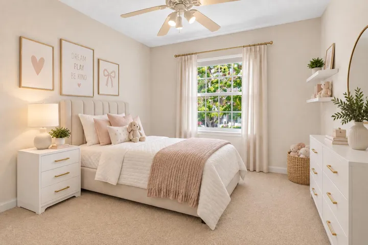 Virtually Staged furnishing and rug