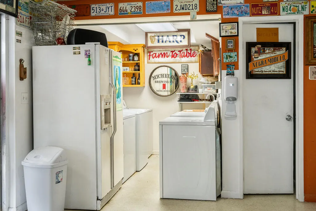 Laundry facility in the patio area